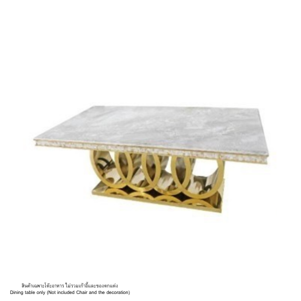 โต๊ะอาหารหินอ่อน WISDOM DESIGN FURNITURE รุ่น CHARLOTTE 200 ซม. สีมาร์เบิ้ล/ทอง